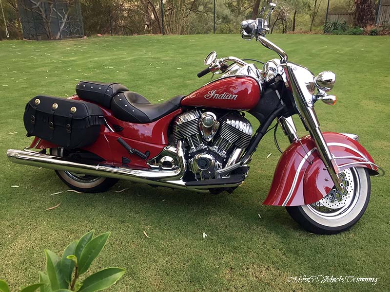 Customized Indian motorcycle leather saddle bags